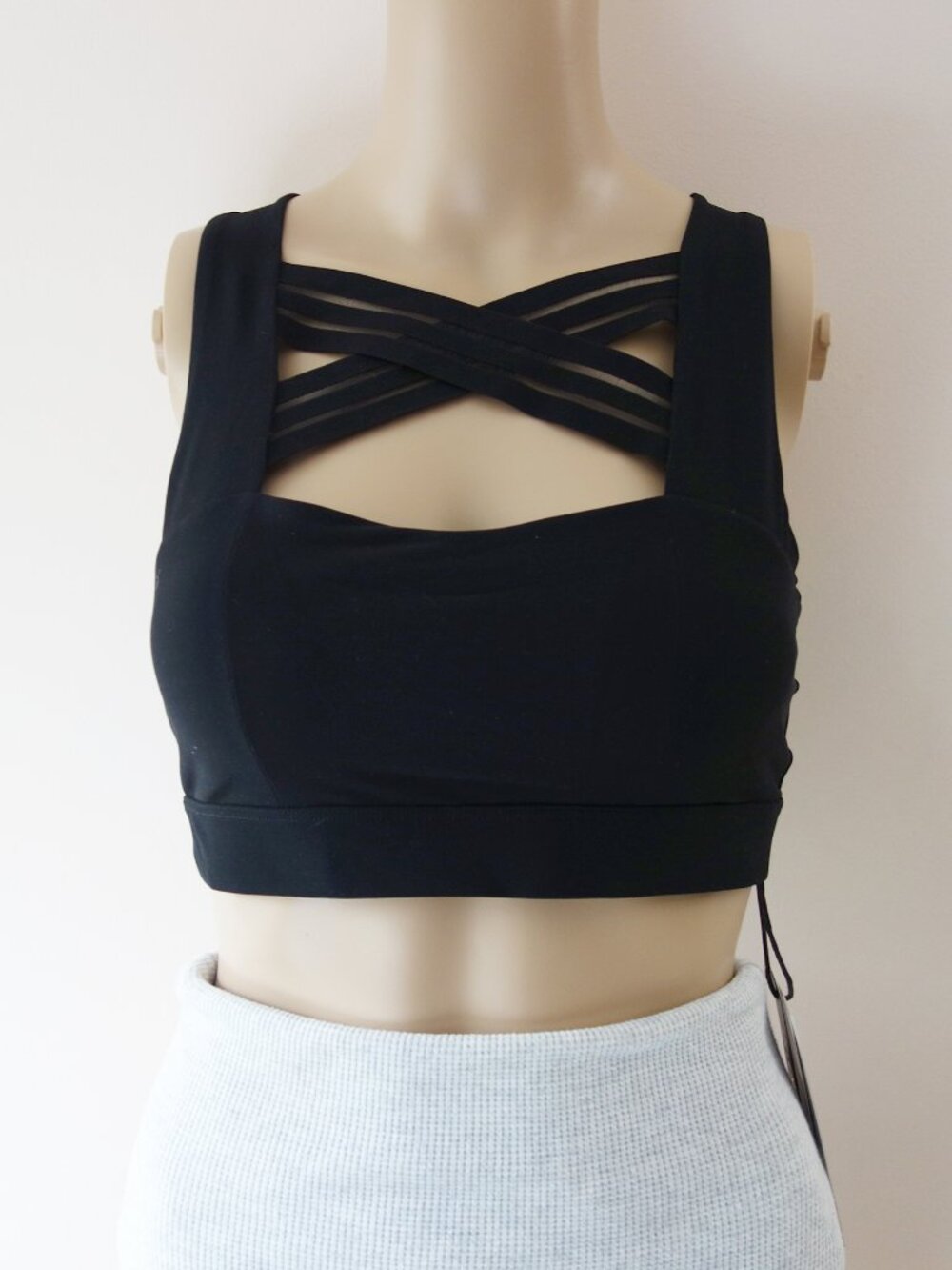 Jelenew Cycling Air Lift Cross Front & Back Sports Bra Black Athleisure (S) NWT!